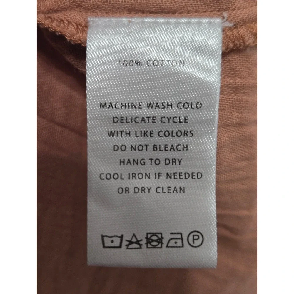 LILLA P Double Gauze Skirt Terracotta Brown Organic Cotton Midi Tiered XS